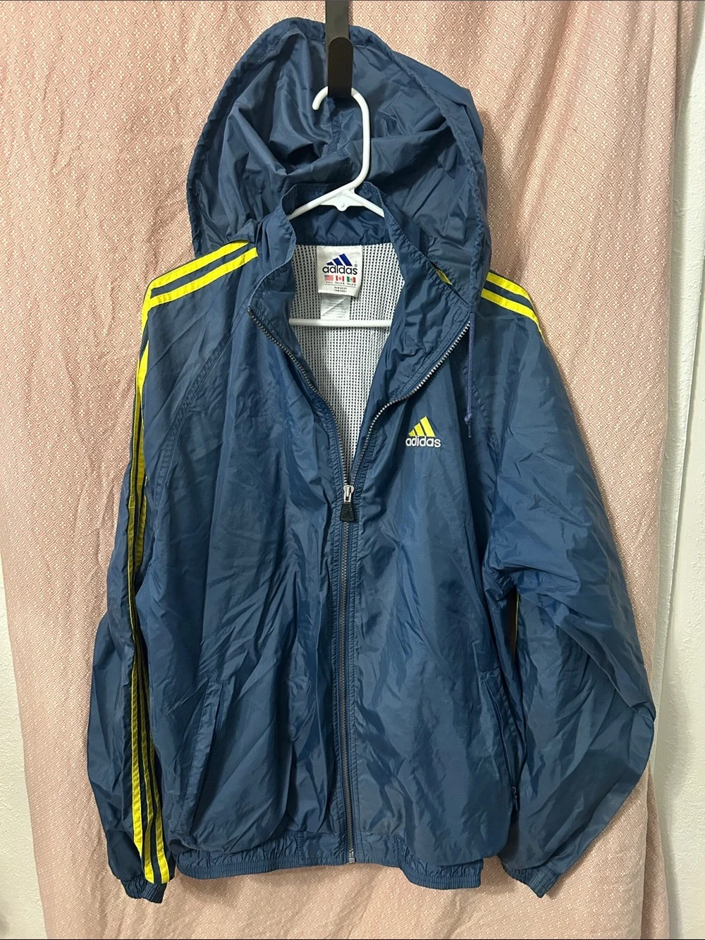 Adidas Hooded Jacket Blue Large